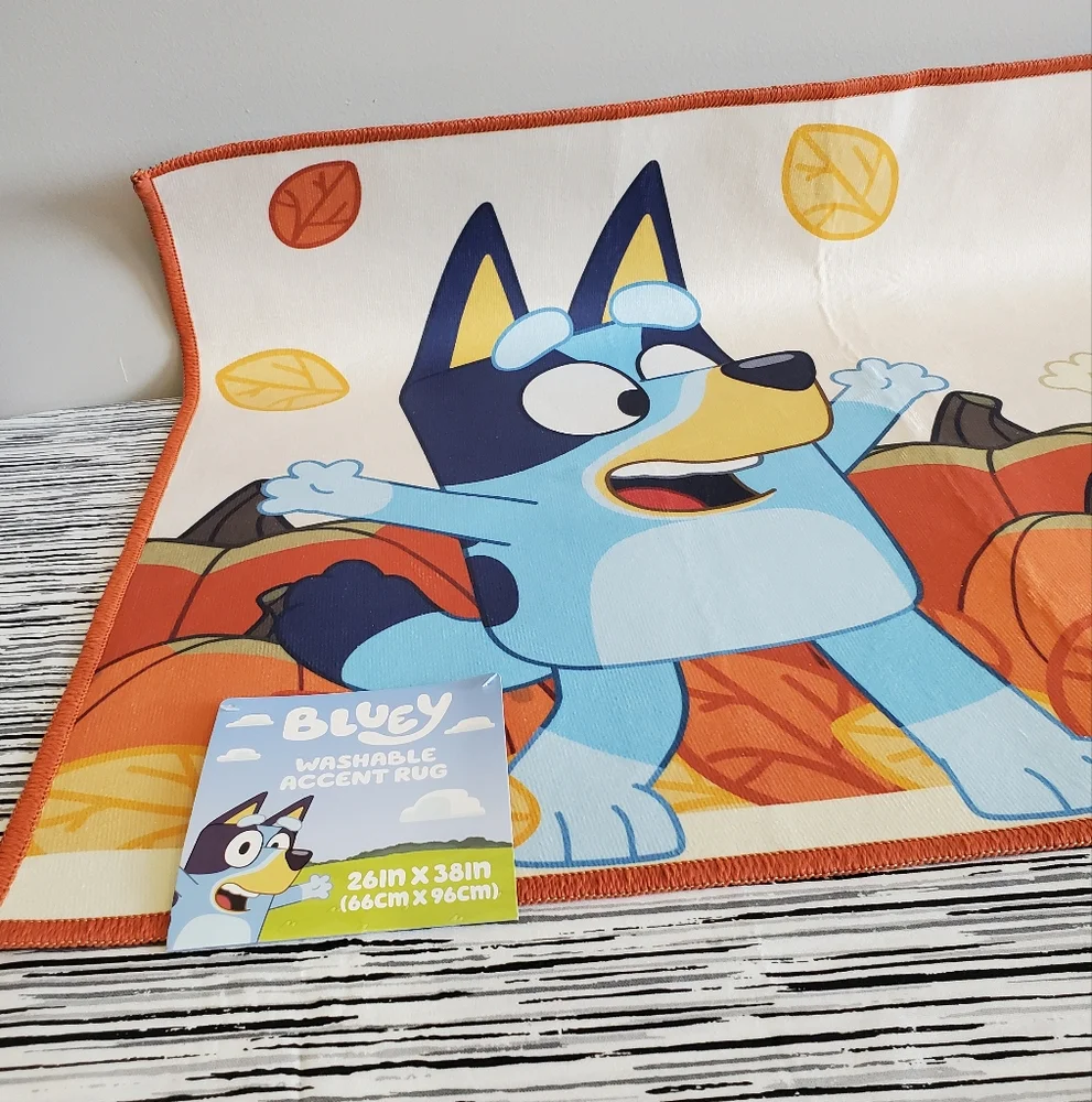 Bluey Autumn Fun Washable Area Rug 26in x 38in